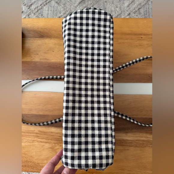 NWT Baggu Medium Nylon Bowler Bag Black & White Gingham - Picture 8 of 10